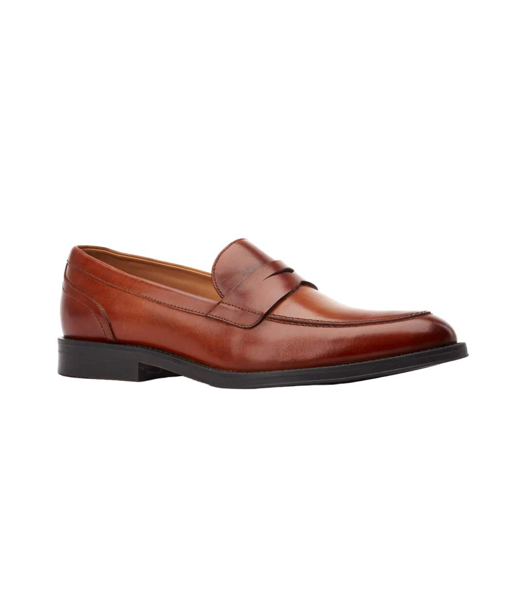 Mens Kennedy Leather Loafers Burnt Tan Base London-1