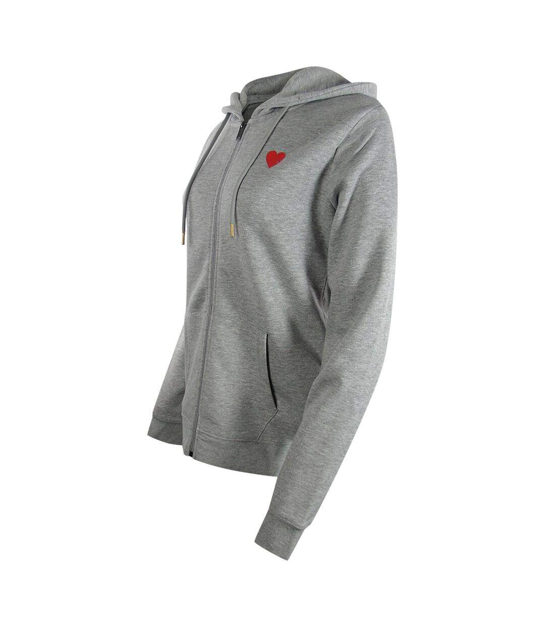 Veste À Capuche Motif/style Cœur Femme Gris Rouge Love Moschino-3