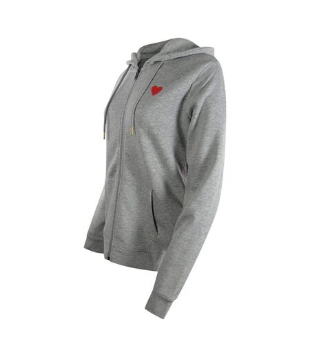 Veste À Capuche Motif/style Cœur Femme Gris Rouge Love Moschino