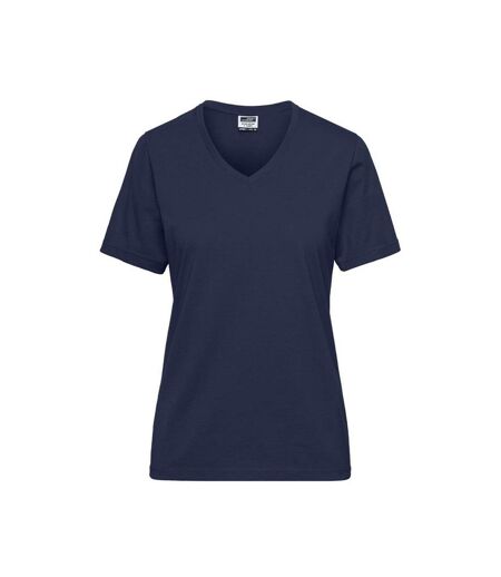 T-shirt Bio Workwear Femme Bleu Marine James And Nicholson