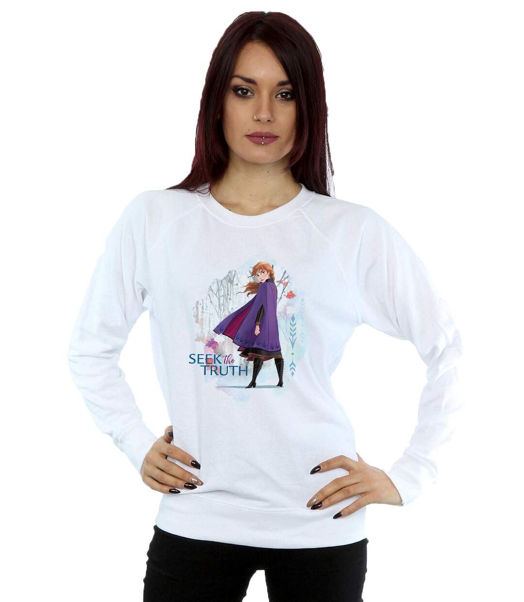 Disney Sweatshirt Womens/Ladies Frozen 2 Anna Seek The Truth (Blanc) - UTBI18847-2