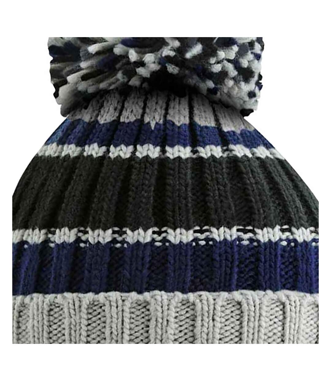 Bonnet hygge striped adulte bleu acier Beechfield-2