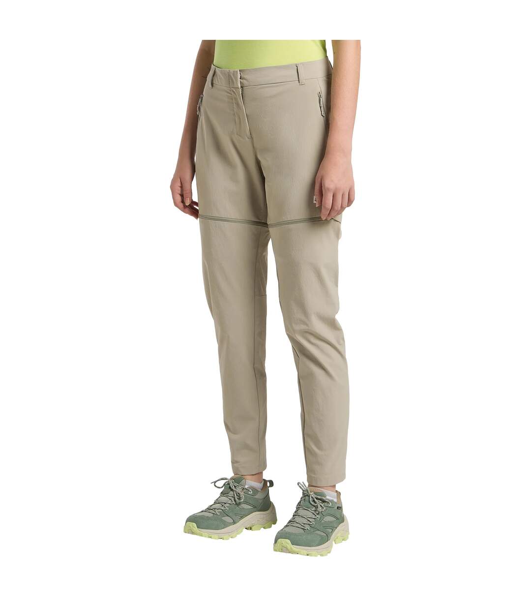 Pantalon De Randonnée Hikeout Femme Beige Gris Jack Wolfskin-3