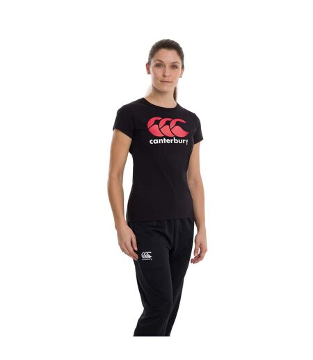 Womens/ladies Logo T-shirt Black Canterbury