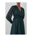 Principles Womens/Ladies Metallic Shirred Waist Midi Dress (Green) - UTDH6432