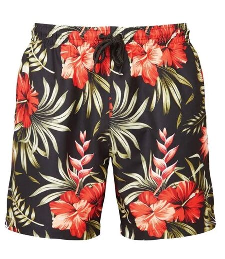 Short de bain pour homme - WB900 - noir et rouge
