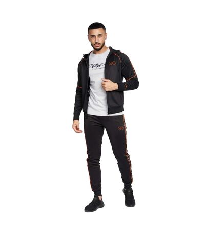 Mens kraftworks tracksuit black/orange Crosshatch