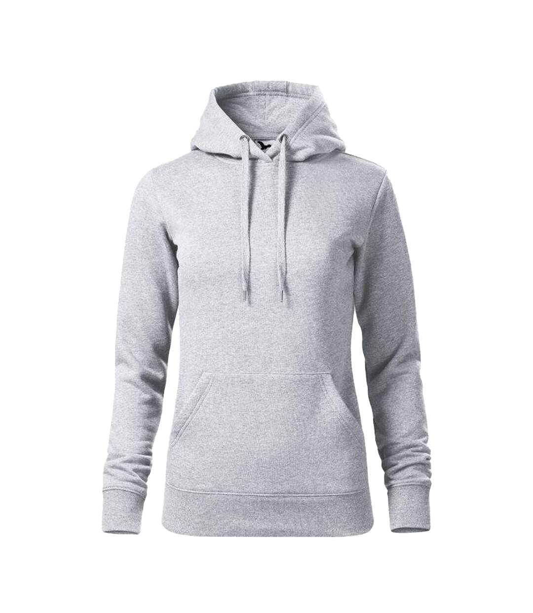Sweat À Capuche Cape Femme Gris Clair Malfini-1