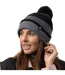 Heat Holders - Bonnet d'hiver à rayures thermiques pour femme avec pompon-4