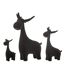 Lot de 3 Cerfs Déco Velours 25cm Noir-1
