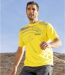 Pack of 3 Men's Sporty T-Shirts - White Black Yellow