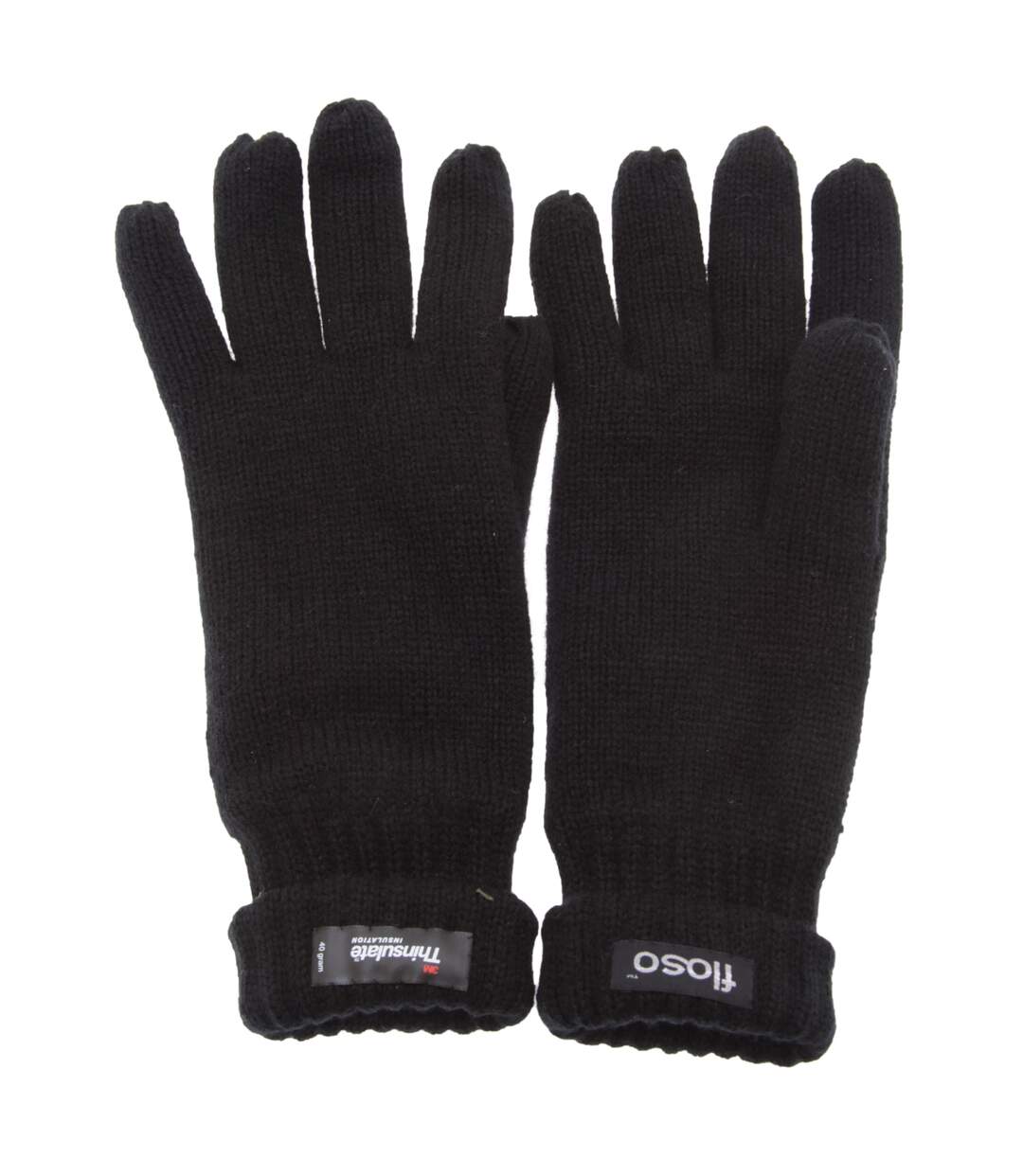 Gants tricotés thermiques thinsulate 3m 40g homme noir Floso