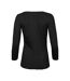 Womens/ladies 3/4 Sleeve T-shirt Black Tee Jays-2