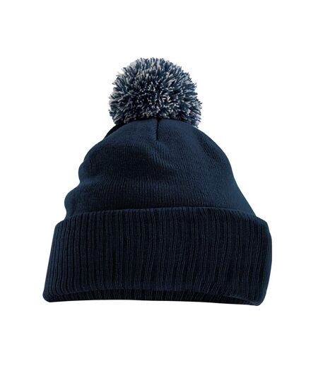 Bonnet snowstar adulte bleu marine / gris clair Beechfield