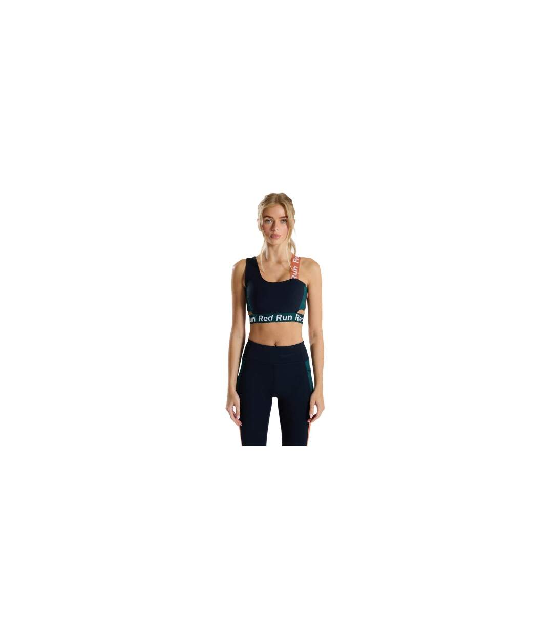 Brassière De Sport Motif/style Blocs De Couleurs Femme Bleu Marine Red Run-1