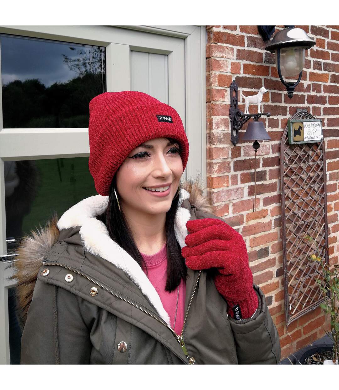 Ladies Outdoor Chenille 3M Fleece Lined Thinsulate Winter Gloves-3