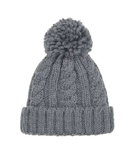 Unsiex Adultes Bonnet En Tricot Torsadé Mélangé Gris Beechfield