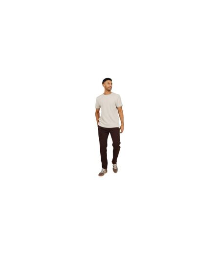 Mens Fleece Open Hem Straight Leg Jogging Bottoms Chocolate Brave Soul