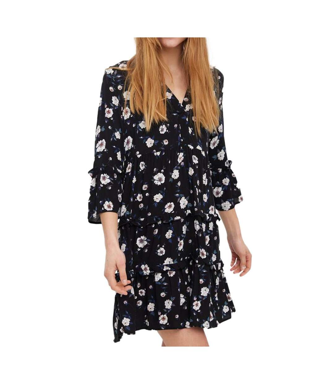 Robe Noir à fleurs Femme Vero Moda Easy - S-1