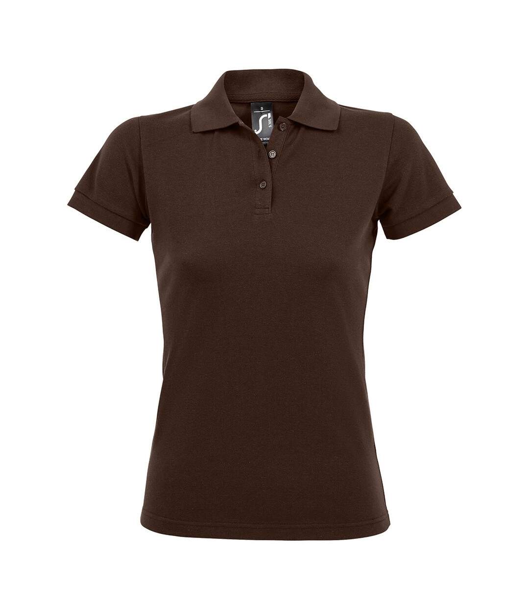 Polo manches courtes prime femme marron SOLS