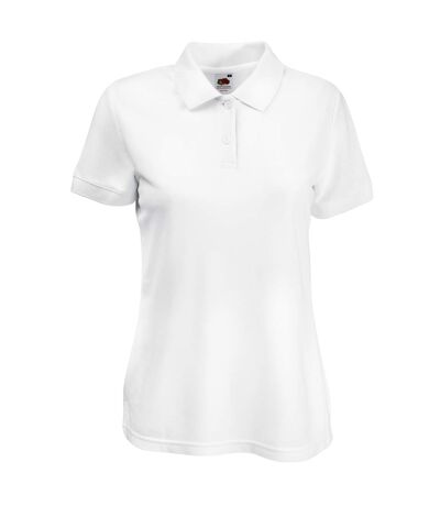 Fruit Of The Loom Womens Lady-Fit 65/35 Short Sleeve Polo Shirt (White)