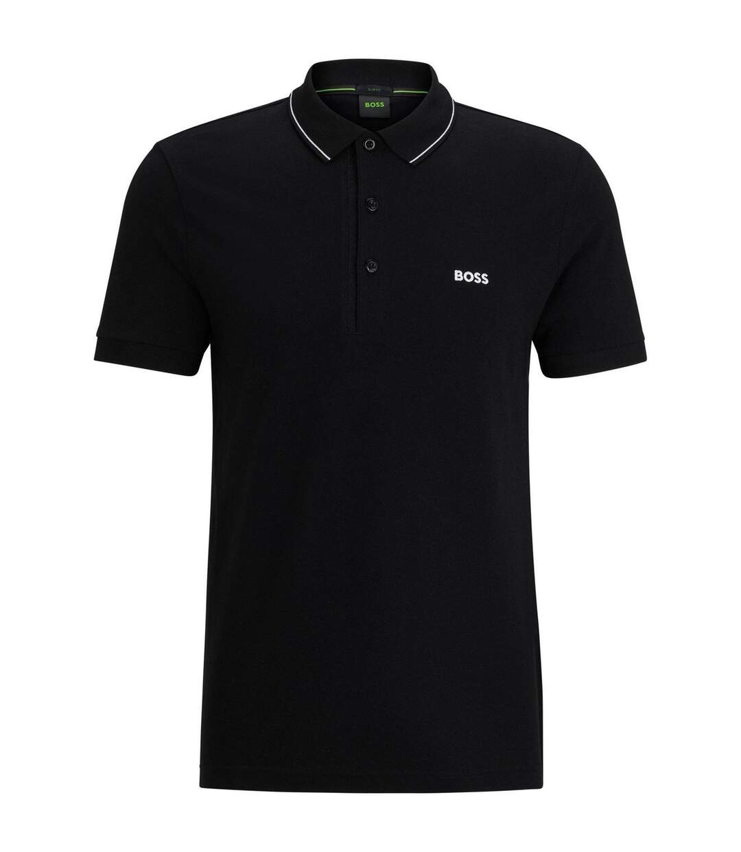 Mens Paule 4 Slim Polo Shirt Black Boss-1