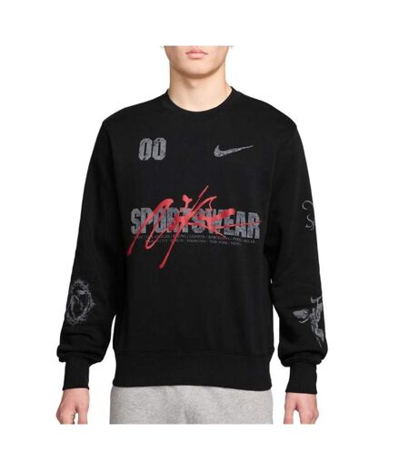 Sweat noir/rouge homme nike u nsw crew