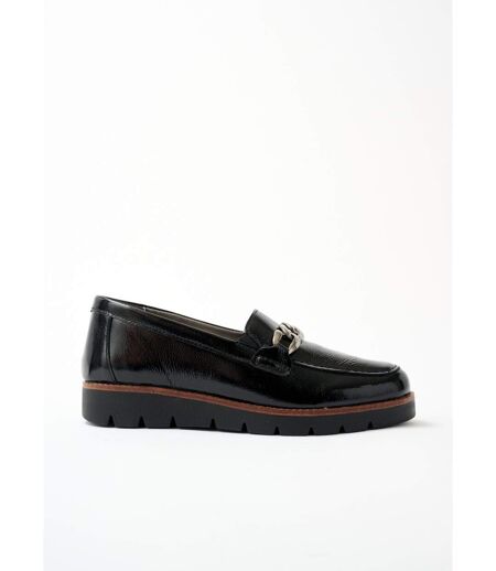 Mocassins grande largeur cuir chaîne à maillons