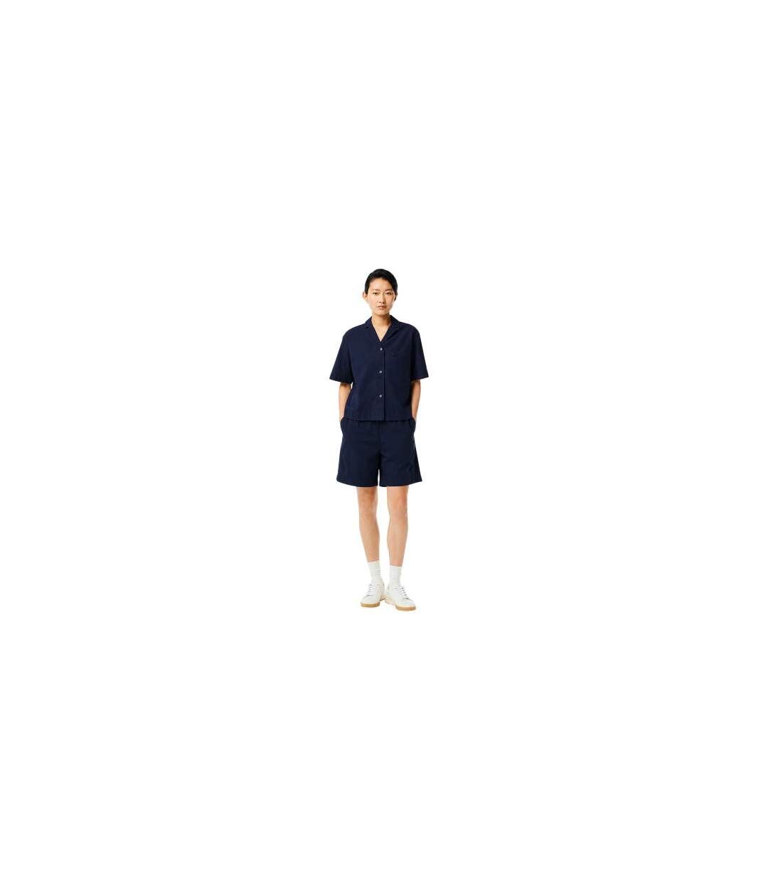 Chemise Motif/style Brodé Femme Bleu Marine Foncé Lacoste-1