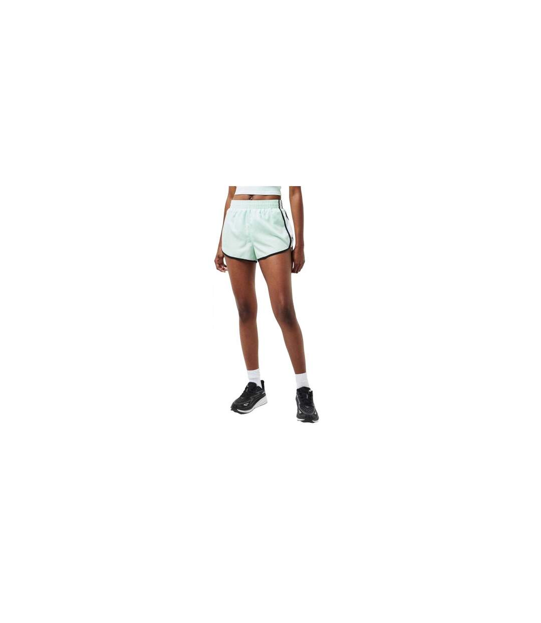 Short Sport Motif/style Passepoil Contrasté Femme Vert Turquoise Pâle Blanc PE Nation-1