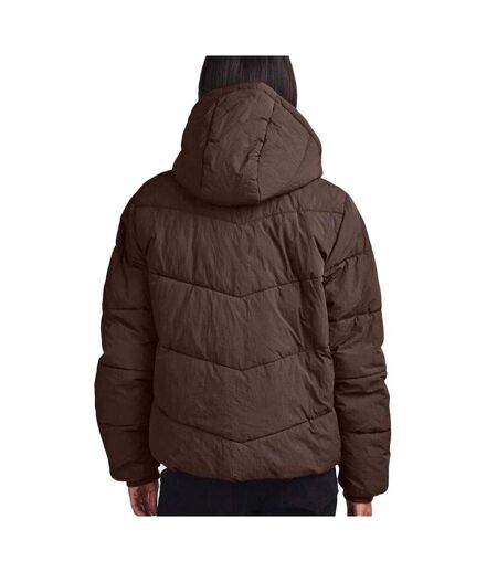 Doudoune marron foncé femme pieces jamilla - xl