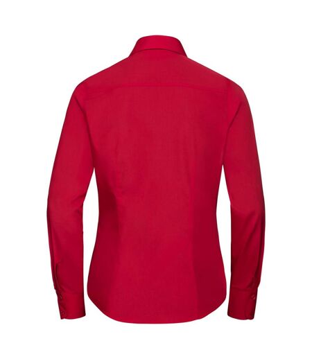 Chemisier Manches Longues Femme Rouge Classique Russell Collection