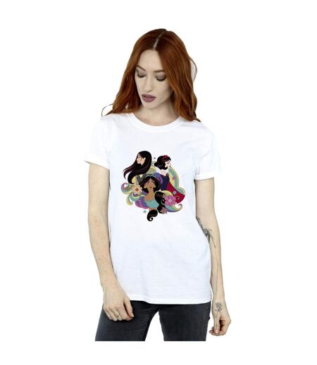 Disney Femmes/Les femmes Princesse Mulan Jasmine Blanche-Neige T-Shirt Boyfriend en coton (Blanc) - UTBI42966