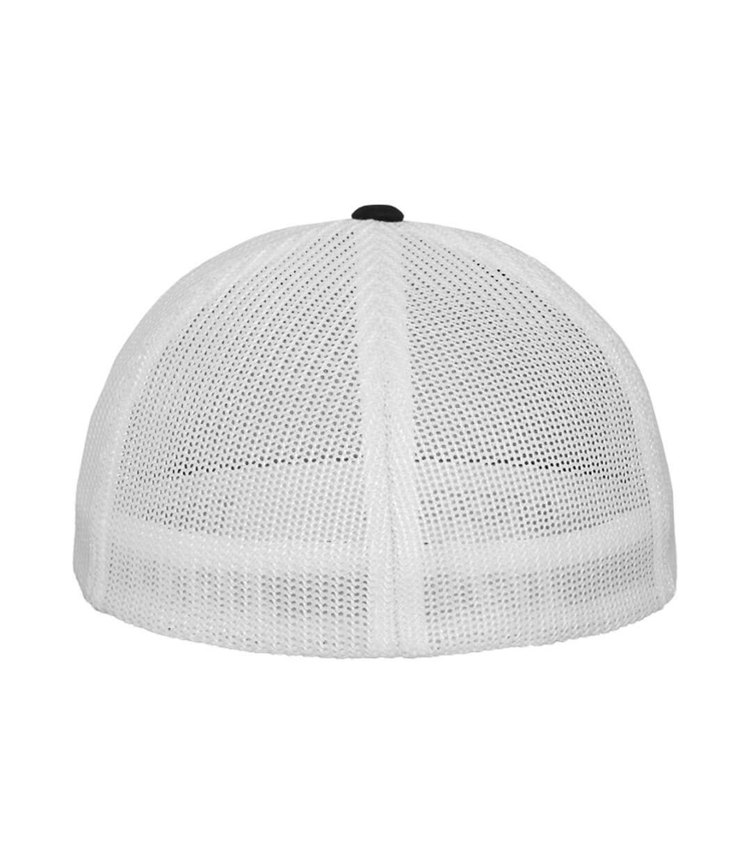 Casquette Trucker Motif/style Deux Tons Noir Blanc Flexfit-2