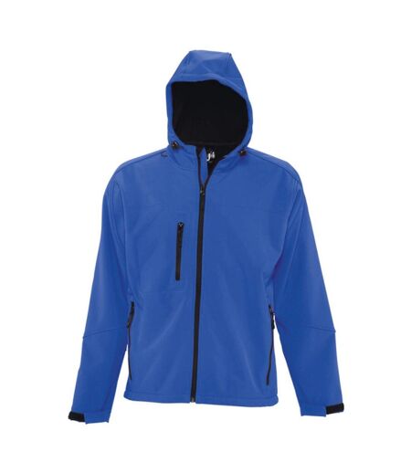 SOLS Mens Replay Hooded Soft Shell Jacket (Breathable, Windproof And Water Resistant) (Royal Blue)