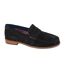 Roamers Mens Plain Suede Loafers (Black) - UTDF2431