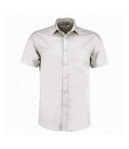Kustom Kit Mens Short Sleeve Tailored Poplin Shirt (White)