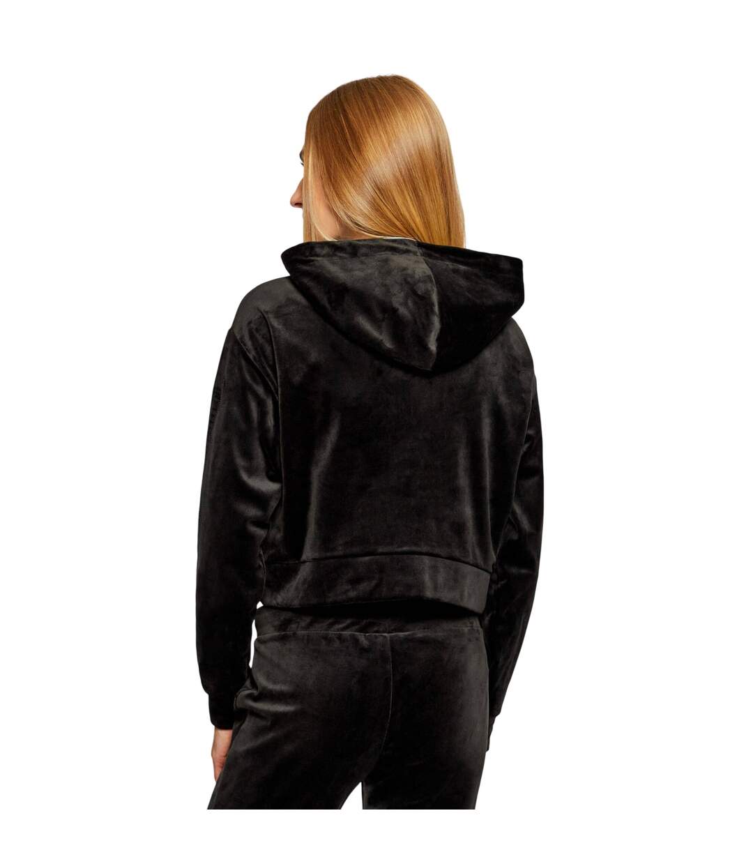 Sweat Court À Capuche Motif/style Strass Iccle Femme Noir Juicy Couture-3
