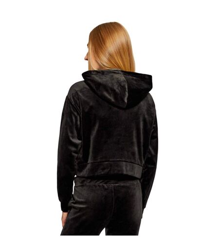 Sweat Court À Capuche Motif/style Strass Iccle Femme Noir Juicy Couture