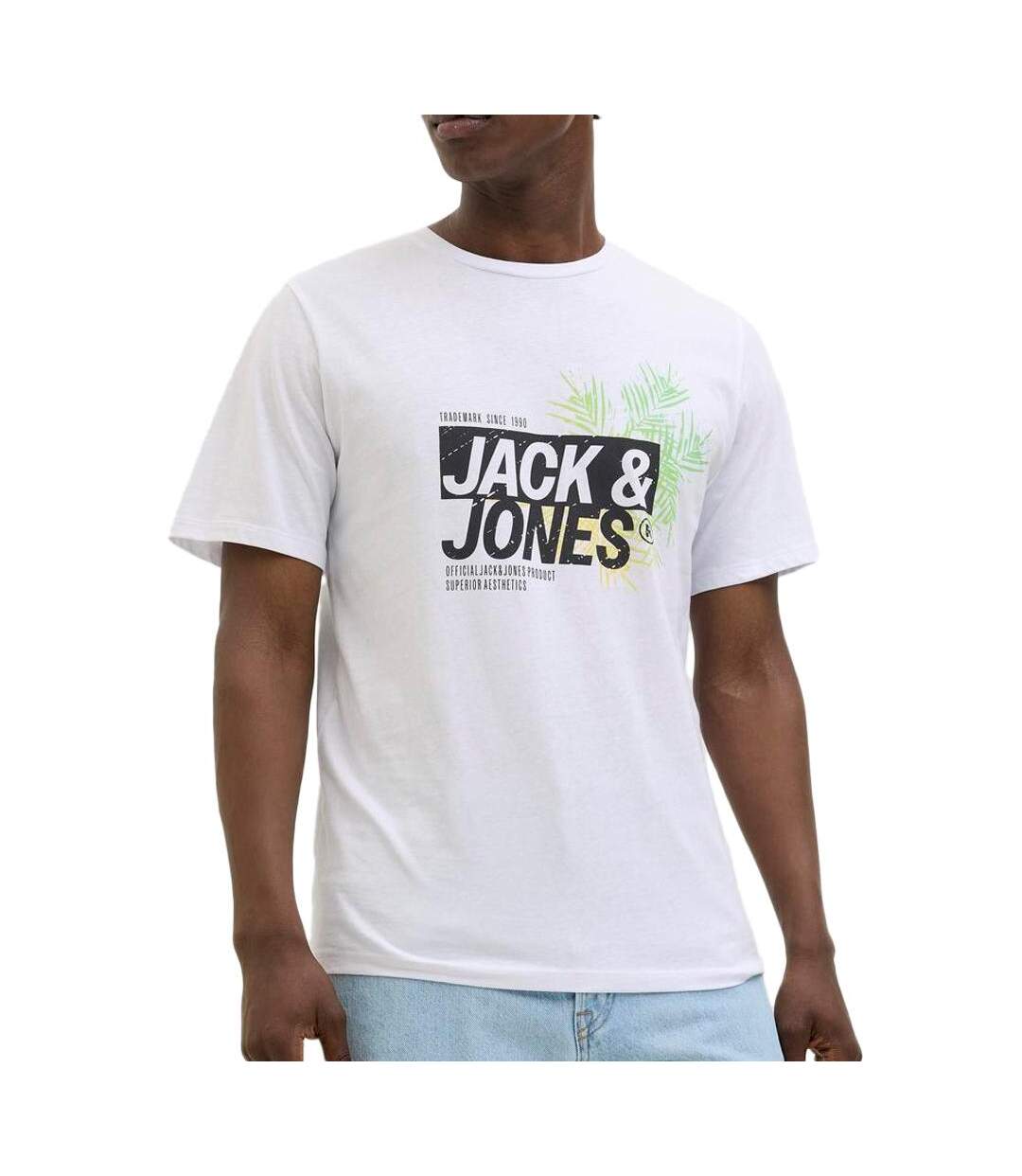 T-shirt blanc homme jack & jones axon - l-1