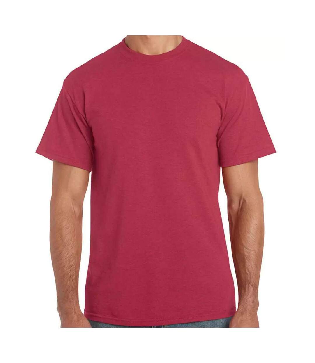 T-shirt Motif/style Chiné Adulte Rouge Foncé Chiné Gildan-1