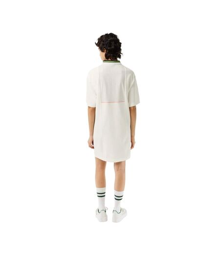 Robe Polo Motif/style À Rayures Femme Crème Lacoste