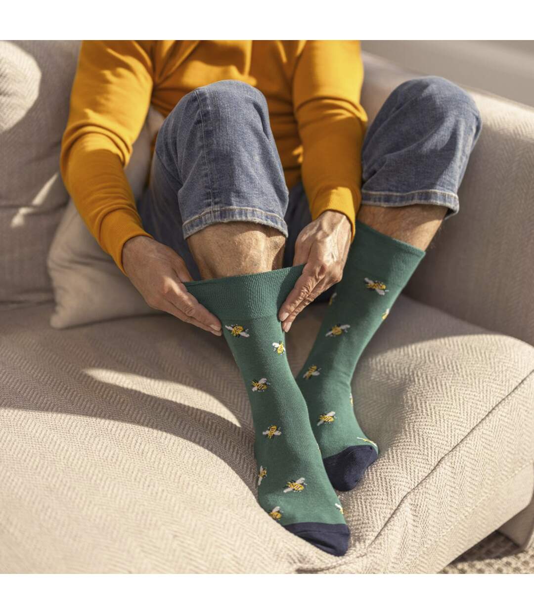 6 paires de chaussettes à motifs non élastiques pour hommes-5