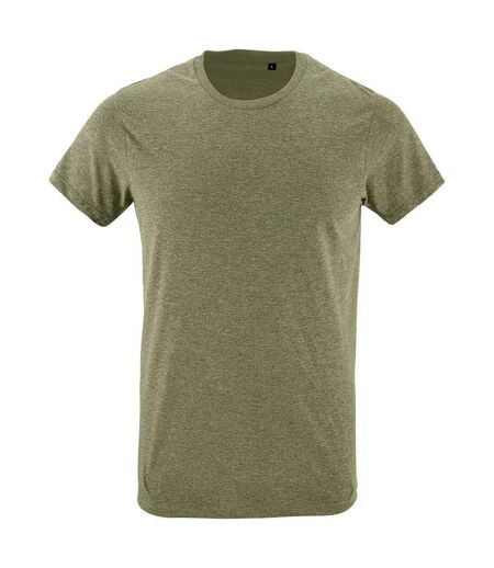 T-shirt Regent Homme Vert Kaki Chiné SOLS