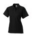 Ladies 65/35 Hard Wearing Pique Short Sleeve Polo Shirt Black Jerzees Colours-1
