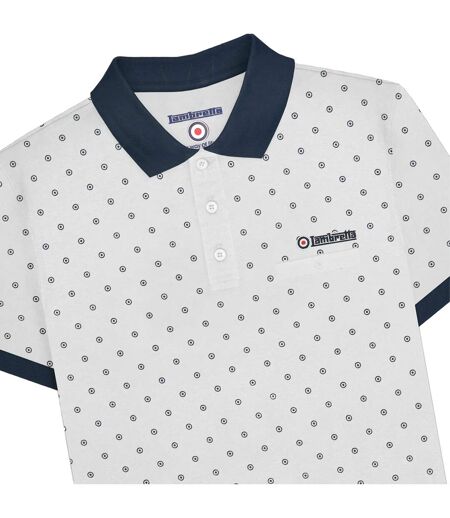 Polo aw24 homme blanc / bleu marine Lambretta