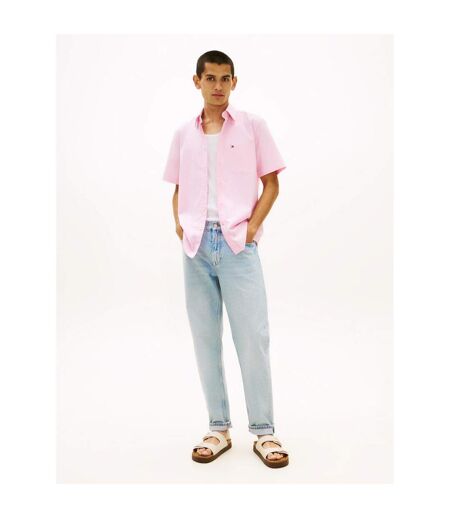 Chemise Manches Courtes Homme Rose Clair Tommy Hilfiger