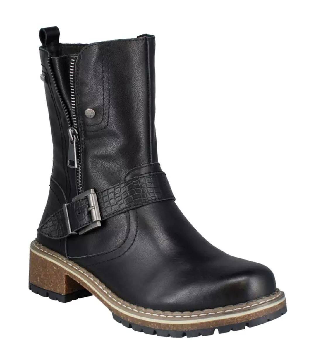 Womens/ladies Waylynn 16 Leather Calf Boots Black Josef Seibel-1