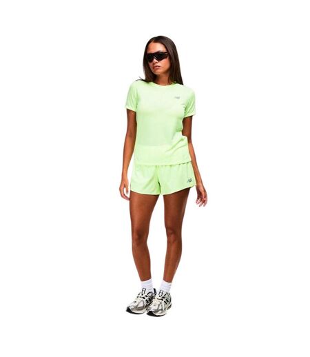 Womens/ladies Logo Short-sleeved Athletic T-shirt Green New Balance