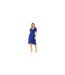 Robe Portefeuille Motif/style Ruché Femme Bleu Yumi-1